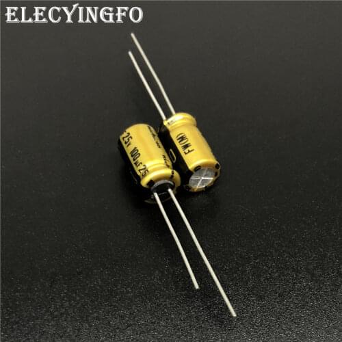 10pcs/100pcs 100uF 25V100uf NICHICON FW Series 6.3x11mm 25V100uF Audio HiFi Electrolytic Capacitor