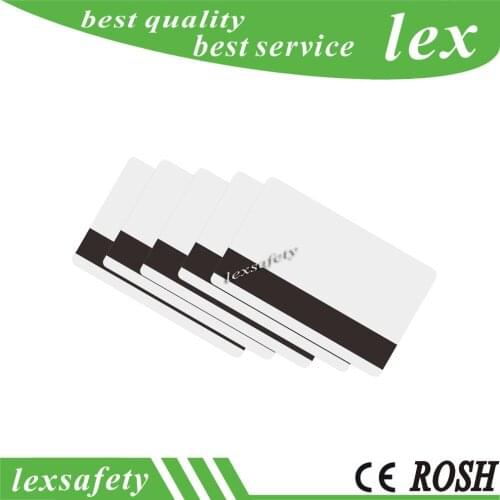 10PCS/Lot Printable 30Mil Credit Size Blank White PVC Hico 1-3 Magnetic Stripe Card Plastic Card