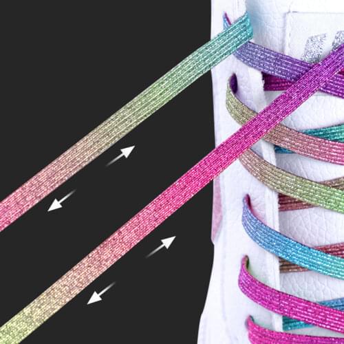 100cm Elastic Locking Shoelaces Quick Sneakers Flats No Tie Shoelaces Colorful Shiny Kids Adult Shoe Rope For Sports Shoe Laces