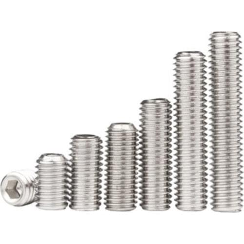1000PCS Wholesale DIN916 grub screw M3*3/4/5/6/8 Stainless Steel DIN916 Hex Socket Set Screw