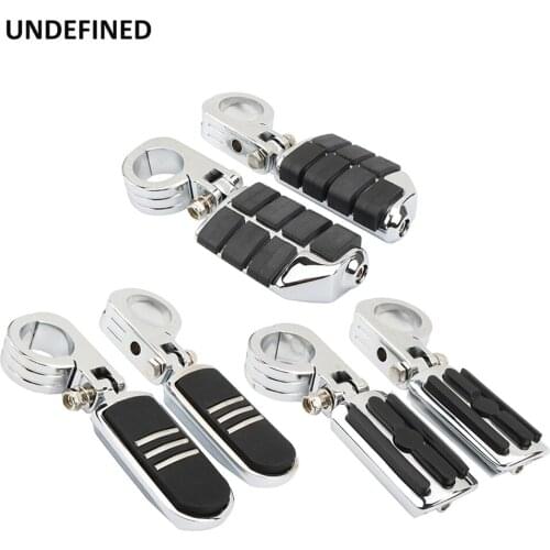 Chrome Motorcycle Highway Foot Pegs 32/38mm Engine Guards Crash Bar Footrest W/mount Clamps For Harley Sportster Dyna Softail