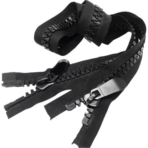 47 Inch #20 Seperating Zipper w/ Metal Double Pull Tab Slider for Boat Canvas Sleeping Bags, Black