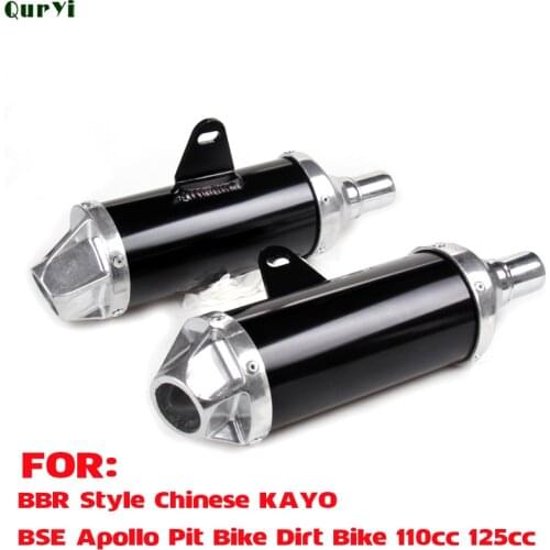 Aluminum Exhaust Muffler pipe For BBR Style Chinese KAYO BSE Apollo Pit Bike Dirt Bike 110cc 125cc