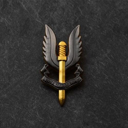 UK British Special Air Service SAS Cockade Brooch Who Dares Wins Souvenir Medal Badge Pin