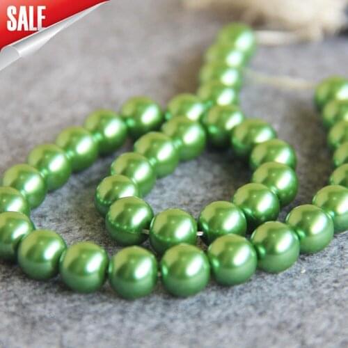 New For Necklace&Bracelet 10mm Green Shell Pearl Beads SeaShell DIY Gift For Women Girl Loose Bead Jewelry Making Design 16inch
