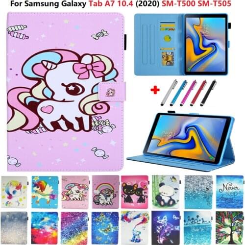 For Samsung Galaxy Tab A7 Case 2020 10.4 SM-T500 SM-T505 Tablet Cover Cartoon Shell for Galaxy Tab A7 A 7 Cover 10 4 Kids + Pen