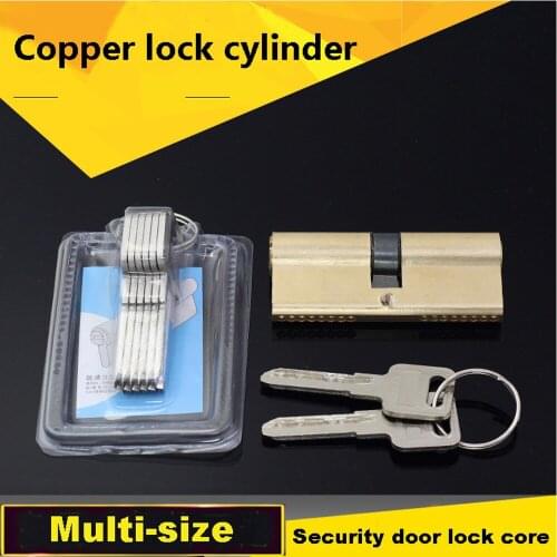 Door Cylinder Biased Lock 65-100mm Cylinder AB Key Anti-Theft Entrance Brass Door Lock Lengthened Core Extended Keys