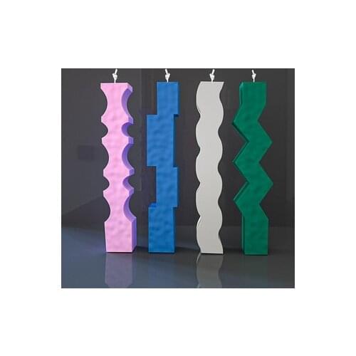 Geometry Long Pole Stripe Candle Mold Soap Making Match Large Cylinder Rib Clay Tools Church Party Handmade DIY Craft