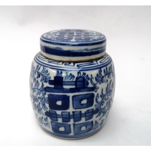 YIZHU CULTUER ART Collection China Old blue-and-white Porcelain Flower Vase Pot H 3.9 inch Family Decoration Gift