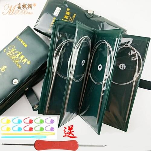 Sweater Needle Stainless Steel Ring Sweater Needle Wool Needle Kit Weaving Tool Stainless Steel Ring Pin Set