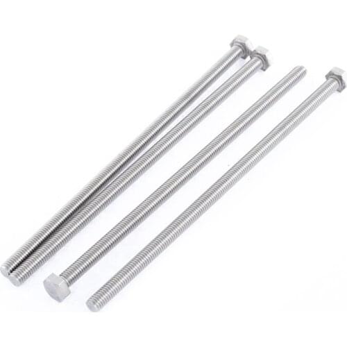 M6 x 150mm Fully Threaded Stainless Steel Hex Head Screw Bolt 4 Pcs