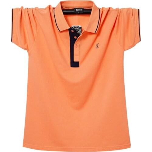 Summer polo shirt Mens cotton business casual short-sleeved polo shirt Fashion high quality breathable soft polo shirt 5XL 6XL