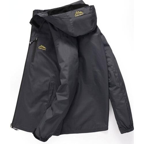 Mens Casual Waterproof Hooded Jacket 2019 Spring Fall Lightweight Windbreaker Bomber Jackets Male Raincoat Windproof Coat