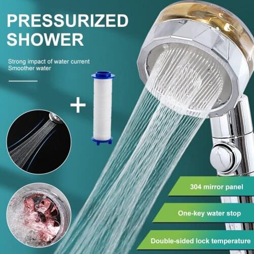 New Shower Head Water Saving Flow 360 Degrees Rotating With Small Fan ABS Rain High Pressure spray Nozzle Bathroom Accessories