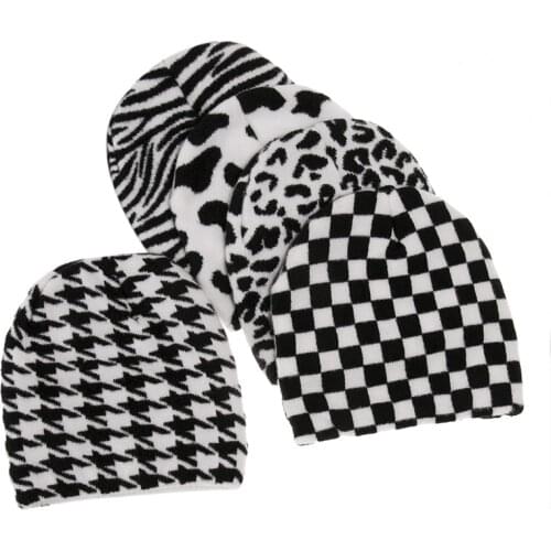 Pragmapism New Knitted Hat Pullover Hat Autumn Winter Warm Black White Woolen Hat Beanie Hats for Women Beanies