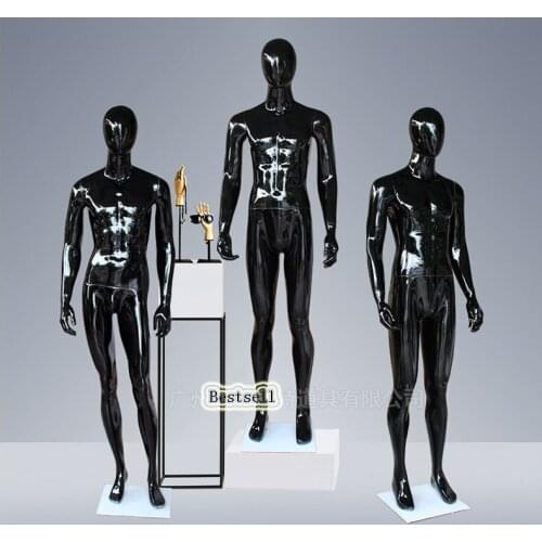 New Style Shiny Black Color Men Mannequin Gloss Male Model Hot Sale