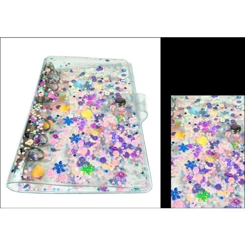 A5 A6 Glitter Sequins Loose Leaf Binder Notebook Cover Stationery School Office