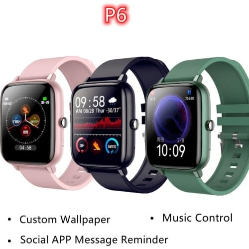 P6 Smart Watch Men Bluetooth Heart Rate Monitor Smart Clock Women Sports Fitness Tracker Full Touch Whatsapp IOS Android PK P8