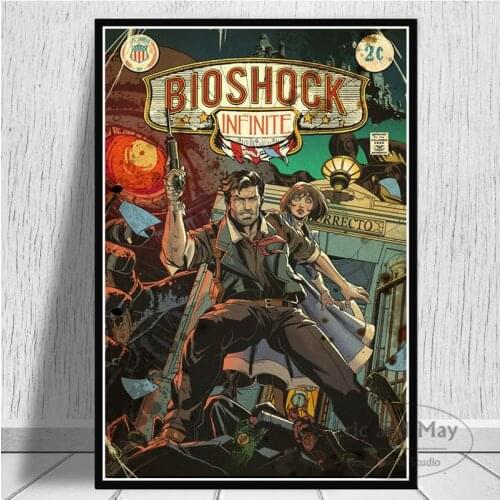 Posters And Prints Bioshock Rapture Video Game Retro Wall Pictures For Living Room Canvas Painting Decoration Home Decor Obrazy