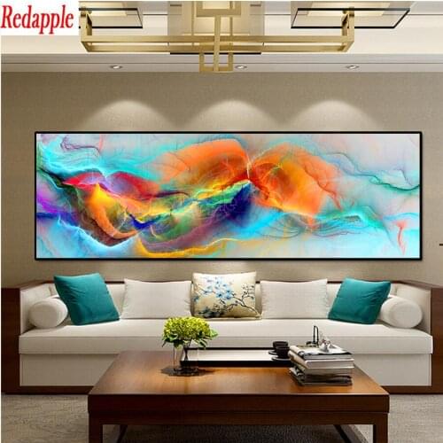 Full Square Round Diamond Painting Modern abstract cloud Landscape Mosaic Embroidery Cross Stitch large size Decoration For Home