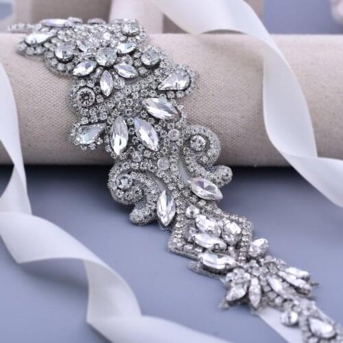 S12 Hot Sale Rhinestone Luxurious Bride Wedding Belts Bridal Bridesmaid Dress Accessories Belt Women Prom Evening Dresses Sash