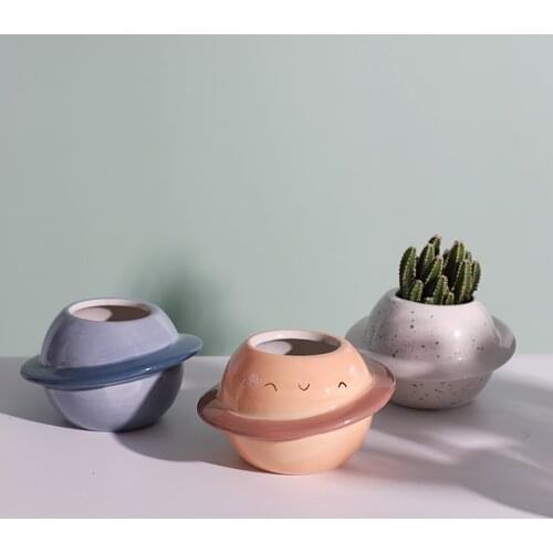 Garden succulent Planet flower pots Bonsai pot ceramic Desktop macetas decorativas Nordic Creative flowerpot plant maceta ollas