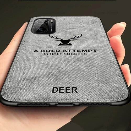 Deer pattern fabric cloth fundas for xiaomi poco f3 case cover on poko little f 3 gt pocof3 soft silicone bumper shockpoof coque