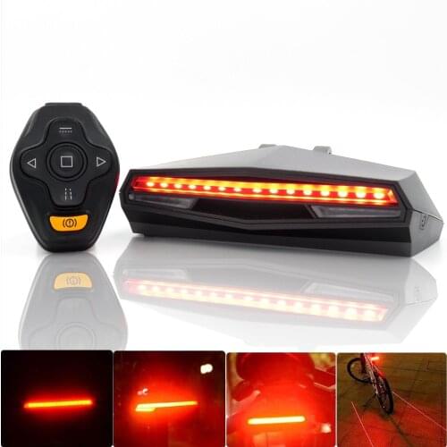 USB Rechargeable Tail Light Bicycle Bike Light LED Warning Rear Lights Cycling Smart Wireless Remote Control Turn Signal Lamp