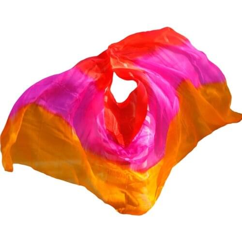 100% Silk Veils Belly Dance Women Practice Performance Silk Veils Customizable Hand Dyed Veil Belly Dancing Props Accessories