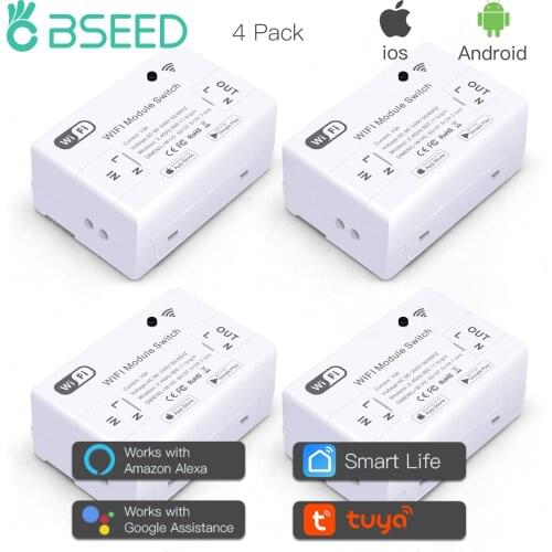 BSEED10A 1/2/3/4/5/10 PCS Wireless WiFi Smart Switch DIY Module Tuya Alexa Google Home Smart life smart home control For home