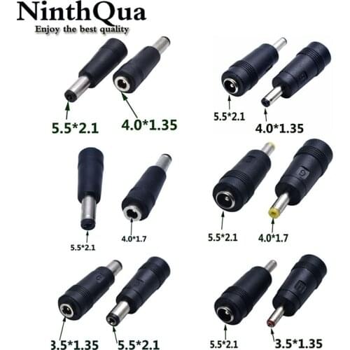 1pcs 5.5x2.1 mm male jack to 3.5*1.35 4.0*1.35 4.0*1.7 female plug DC 5.5*2.1mm female to male Power Connector Adapter Laptop