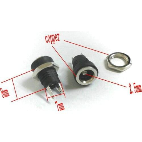 10PCS X 5.5mm X 2.5mm Copper DC Plug Socket Power Charger 3A