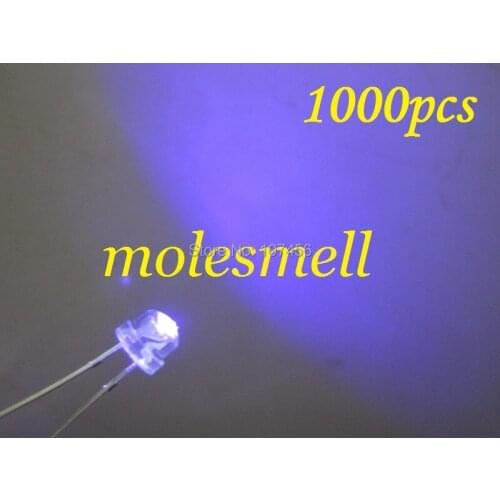 1000pcs/lot free shipping!!! 5mm straw hat purple LED 5mm light-emitting diode 5mm strawhat uv/purple led big/wide angle led