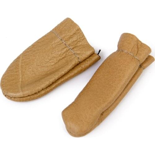 2x Cowhide Finger Cot Nail Cover Leather Finger Protection Washproof