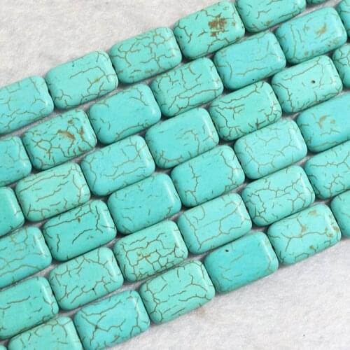 Blue stone calaite turquoises 13*18mm rectangle shape fashion loose beads for jewelry for women high grade jewelry 15inch B323