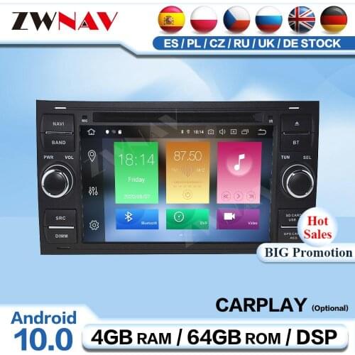 Carplay 2Din Android 10 For Ford Mondeo 2004 2005 2006 2007 2008 2009 2010 Receiver Audio Stereo Video Player GPS Navi Head Unit