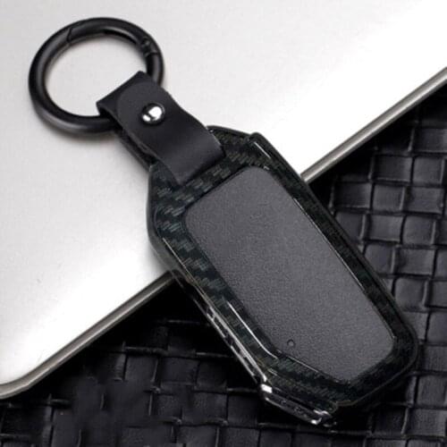 Carbon fiber Alloy Car Key Cover Shell Holder For KIA Sportage 2018 Smart Remout Key Case Accessories car styling