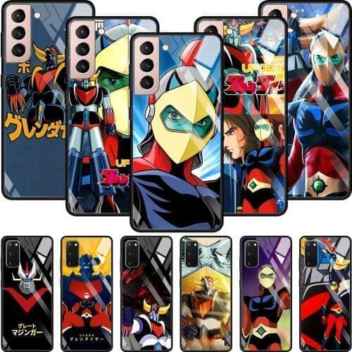 Smartphone Case For Samsung Galaxy S21 Ultra Plus S20 FE Plus S20Ultra S10 Lite S9 Glass Cover UFO Robot Goldorak