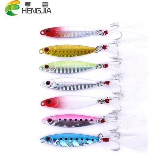 HENGJIA 7PCS 4.8cm/10g hard metal lead fishing lures isca artificial wobbler jig sea sinking lures pesca fishing tackles