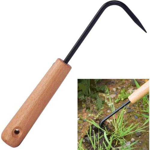 Weeding Tool Wood Handle Carbon Steel Root Hook Remover Claw Garden Loosening Extractor Grass Puller Weeder Device Potted Bonsai
