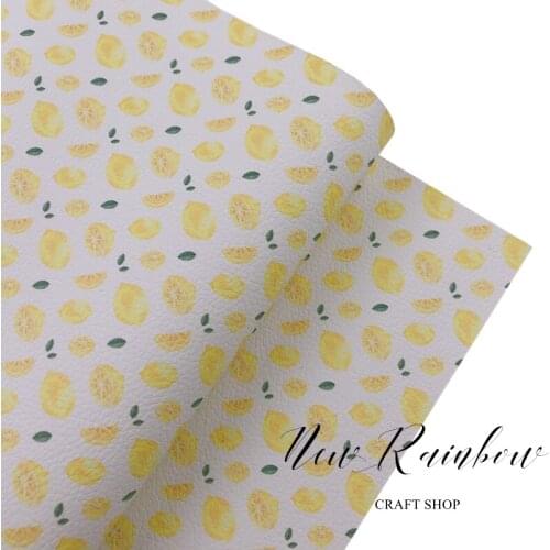 New Rainbow 30x138cm/Roll Fresh Lemons Summer 1.0mm Soft Litchi Leatheretter For Making Bows, Accessories, Earrings, DIY Crafts