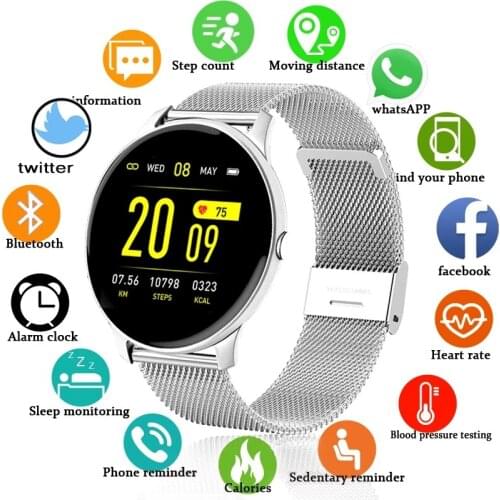 LIGE 2020 New Color Screen Smart Watch Women Men Multifunctional Sport Heart Rate Blood Pressure IP67 Waterproof Smartwatch +Box