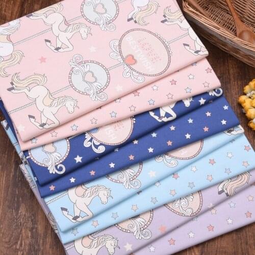Carousel Stars Printed Diy Patchwork Quilting Handmade Baby Cloth Bedding Blanket Sheets Tilda Tissus Tecidos Cotton Fabric
