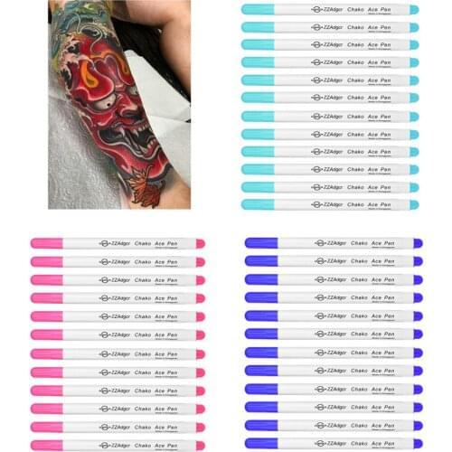 12Pcs Tattoo / Piercing Skin Marking Pen Marker For Custom DIY Design