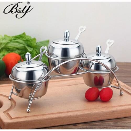 Zq 304 Stainless Steel Spice Jar Set Storage Household Kitchen Spice Box Seasoning Jar