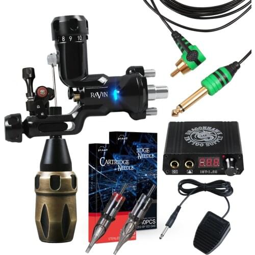 Professional Tattoo Kits Set Power Supply Grips Cartridge Needles Body Art Tools Set Tattoo Permanent Makeup Tattoo set