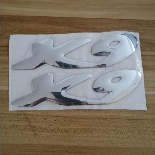 Emblems Stickers Decals 3D Reflective Motorcycle Logos for PIAGGIO X9 Silver Color