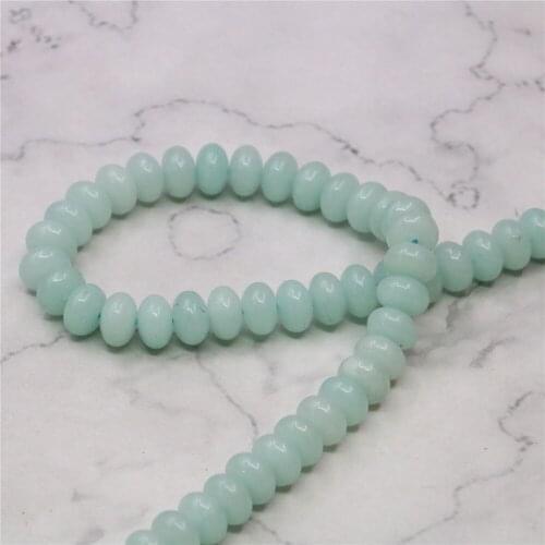 Natural Stone Amazonite 5x8mm Abacus Shape Interval Loose Beads 15inch jewelry Making Accessories DIY Necklace/Bracelet Y673