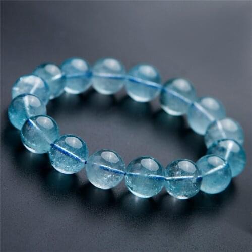Drop Shipping Healing Crystal Stretch Round Bead Bracelet 13mm Big Powerful Clear Natural To paz Bracelets Women Men