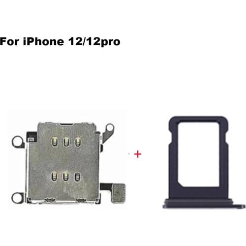 Dual Sim Card Slot Socket Flex Cable Replacement for iPhone 12 Pro Max Dual SIM Card Reader+SIM Card tray Holder Slot Adapter